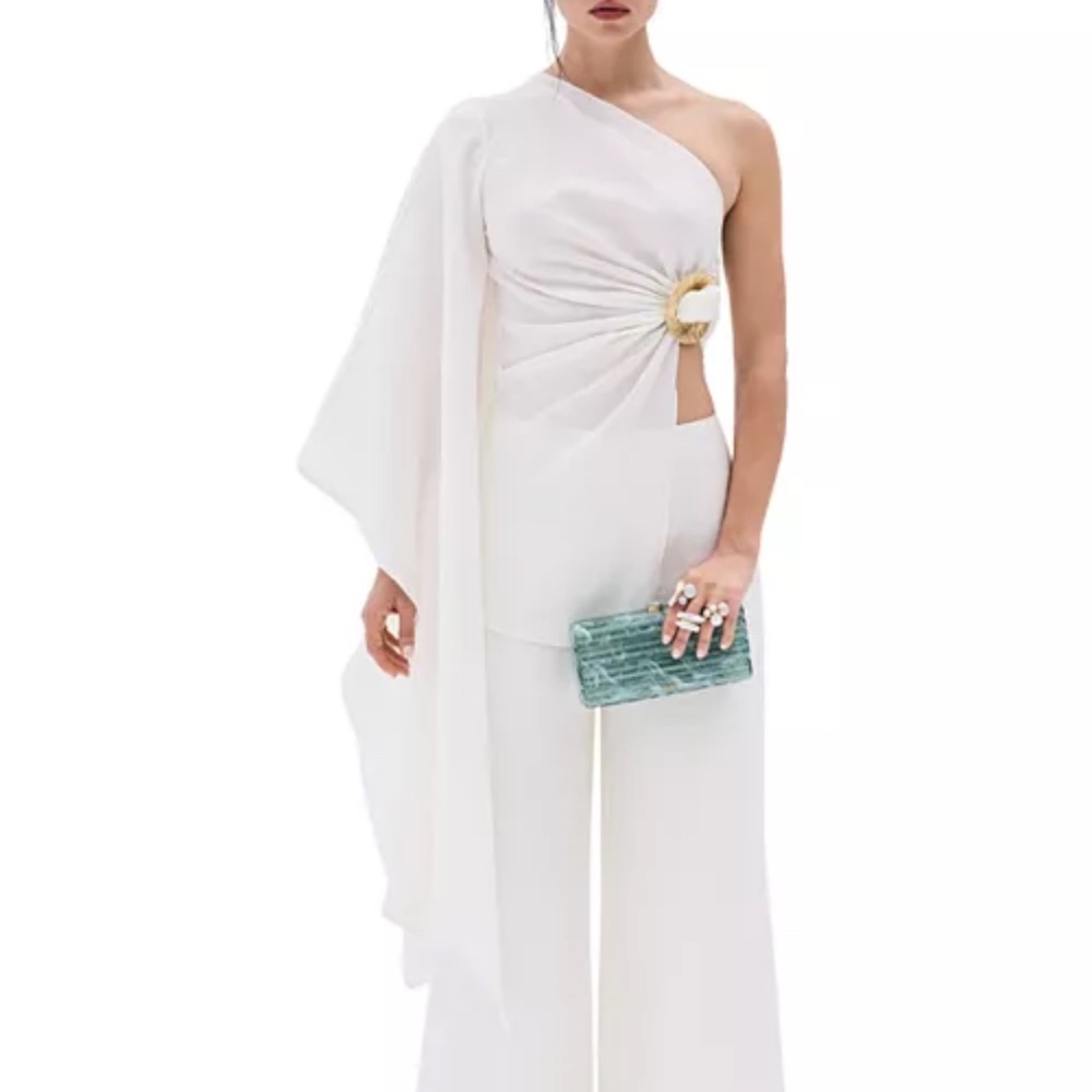 CULT GAIA- Jadis Draped One Shoulder Linen Top